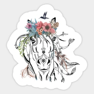 Horse Boho Abstract Sticker